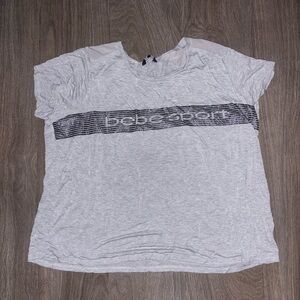 bebe Sport Light Gray Short Sleeve Tee
